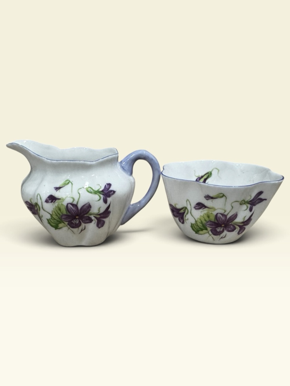 Shelby Bohn China Creamer & Sugar Bowl Set Vintage Collectible Tableware